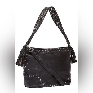 CAMILLA Rue De Noir Black Leather Hobo Tote Bag